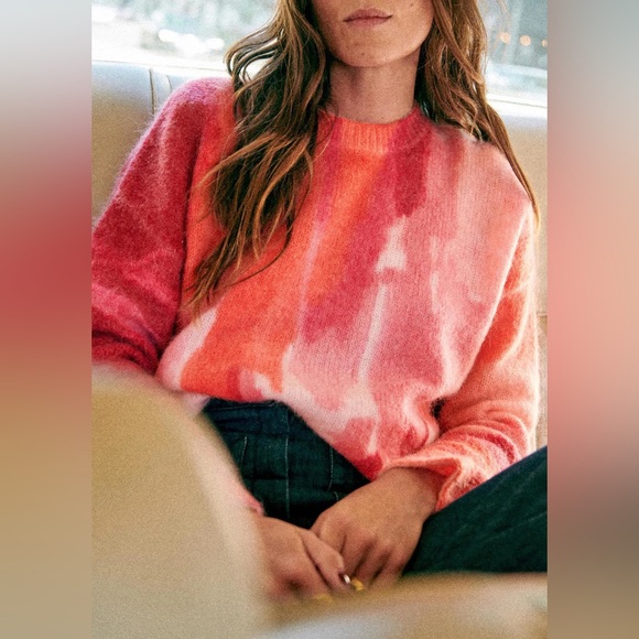 New! Sezane La Maille Judith Jumper Wool Blend Multicolor Sweater Womens Medium - Picture 13 of 15